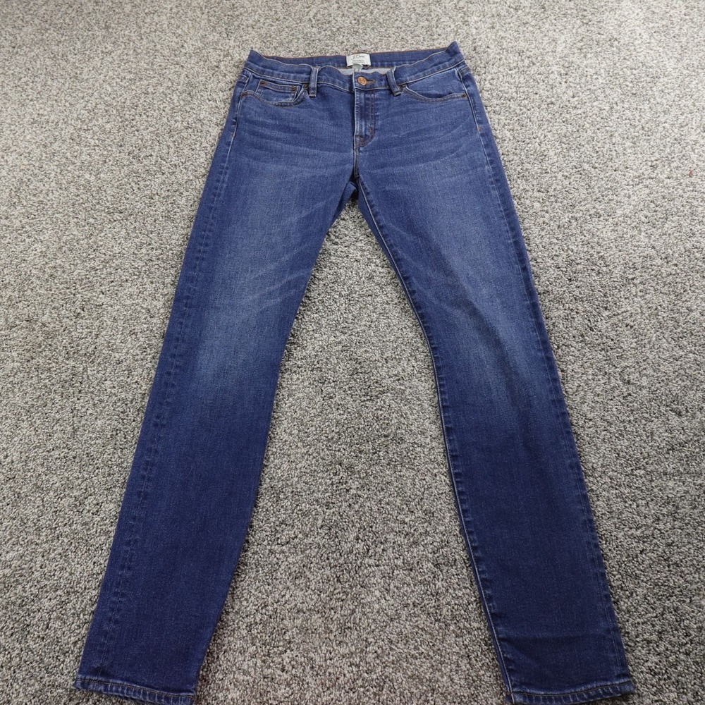 J Crew Jeans Womens 27 Dark Blue Selvedge Denim Pants Low Rise Skinny Stretch